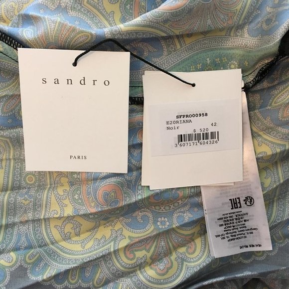 SANDRO PARIS WOMEN DRESS MULTICOLOR SIZE 42 GI11 - Picture 7 of 9